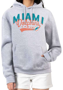 4Her Miami Dolphins Womens Grey Filigree Hooded Sweatshirt