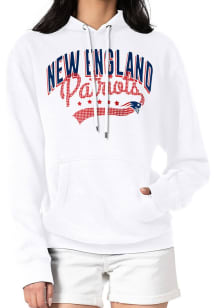 4Her New England Patriots Womens White Filigree Hooded Sweatshirt