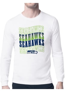 Starter Seattle Seahawks White Wave Long Sleeve T Shirt