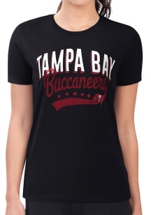 4Her Tampa Bay Buccaneers Womens Black Filigree Fitted Design Short Sleeve T-Shirt