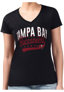 4Her Tampa Bay Buccaneers Womens Black Filigree Fitted Short Sleeve T-Shirt