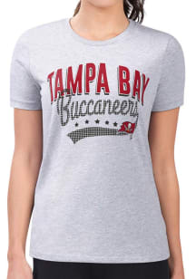 4Her Tampa Bay Buccaneers Womens Grey Filigree Fitted Short Sleeve T-Shirt