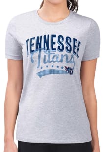 4Her Tennessee Titans Womens Grey Filigree Fitted Short Sleeve T-Shirt
