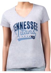 4Her Tennessee Titans Womens Grey Filigree Fitted Design Short Sleeve T-Shirt