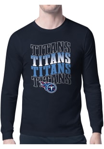 Starter Tennessee Titans Navy Blue Wave Long Sleeve T Shirt