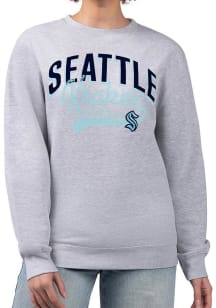 4Her Seattle Kraken Womens Grey Filigree Crew Sweatshirt