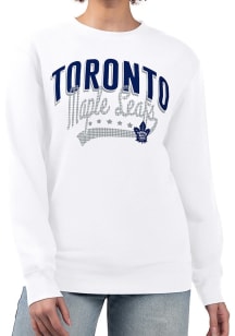 4Her Toronto Maple Leafs Womens White Filigree Crew Sweatshirt