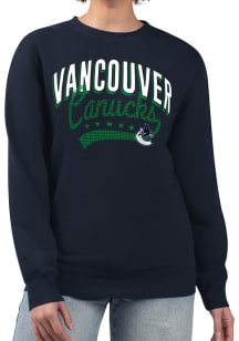4Her Vancouver Canucks Womens Navy Blue Filigree Crew Sweatshirt