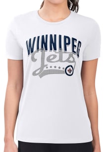4Her Winnipeg Jets Womens White Filigree Fitted Short Sleeve T-Shirt