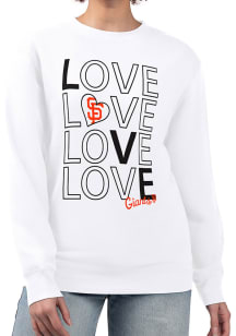 4Her San Francisco Giants Womens White Love Crew Sweatshirt