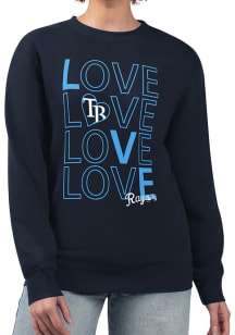 4Her Tampa Bay Rays Womens Navy Blue Love Crew Sweatshirt