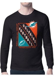 Starter Miami Dolphins Black Shield Long Sleeve T Shirt