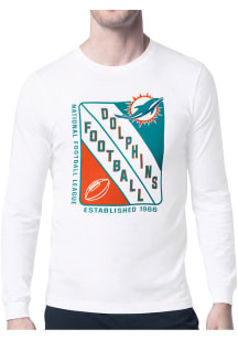 Starter Miami Dolphins White Shield Long Sleeve T Shirt