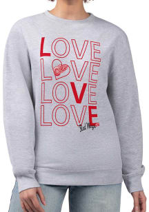 4Her Detroit Red Wings Womens Grey Love Crew Sweatshirt