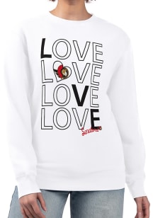 4Her Ottawa Senators Womens White Love Crew Sweatshirt