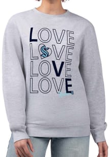4Her Seattle Kraken Womens Grey Love Crew Sweatshirt