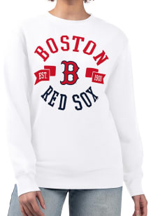 4Her Boston Red Sox Womens White City Crew Sweatshirt