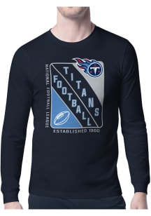 Starter Tennessee Titans Navy Blue Shield Long Sleeve T Shirt