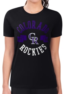 4Her Colorado Rockies Womens Black City Fitted Short Sleeve T-Shirt