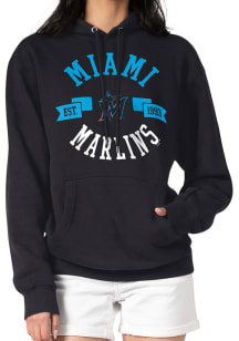 4Her Miami Marlins Womens Black City Hooded Sweatshirt