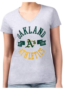 4Her Oakland Athletics Womens Grey City Fitted Short Sleeve T-Shirt