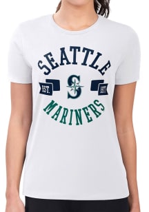 4Her Seattle Mariners Womens White City Fitted Short Sleeve T-Shirt