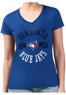 4Her Toronto Blue Jays Womens Blue City Fitted Design Short Sleeve T-Shirt