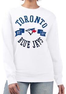 4Her Toronto Blue Jays Womens White City Crew Sweatshirt