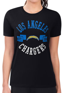 4Her Los Angeles Chargers Womens Black City Fitted Short Sleeve T-Shirt