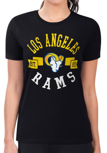 4Her Los Angeles Rams Womens Black City Fitted Design Short Sleeve T-Shirt