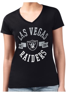 4Her Las Vegas Raiders Womens Black City Fitted Short Sleeve T-Shirt