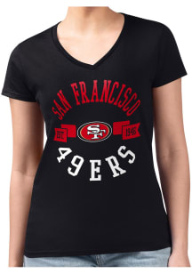4Her San Francisco 49ers Womens Black City Fitted Design Short Sleeve T-Shirt