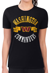 4Her Washington Commanders Womens Black City Fitted Design Short Sleeve T-Shirt