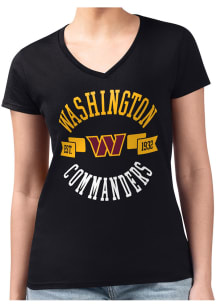 4Her Washington Commanders Womens Black City Fitted Short Sleeve T-Shirt