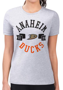 4Her Anaheim Ducks Womens Grey City Fitted Short Sleeve T-Shirt