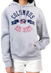 4Her Columbus Blue Jackets Womens Grey City Hooded Sweatshirt