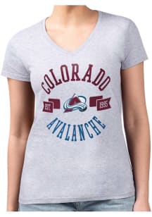 4Her Colorado Avalanche Womens Grey City Fitted Short Sleeve T-Shirt