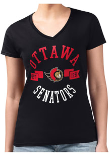4Her Ottawa Senators Womens Black City Fitted Design Short Sleeve T-Shirt
