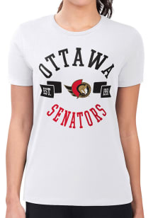 4Her Ottawa Senators Womens White City Fitted Short Sleeve T-Shirt