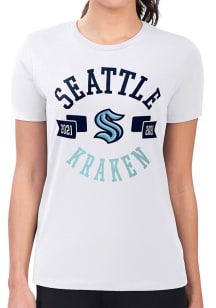 4Her Seattle Kraken Womens White City Fitted Design Short Sleeve T-Shirt