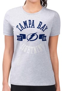 4Her Tampa Bay Lightning Womens Grey City Fitted Design Short Sleeve T-Shirt