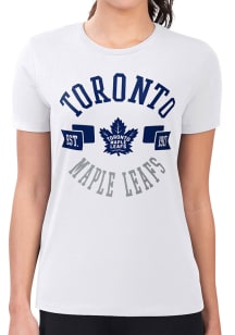 4Her Toronto Maple Leafs Womens White City Fitted Design Short Sleeve T-Shirt