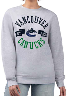 4Her Vancouver Canucks Womens Grey City Crew Sweatshirt