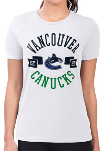 4Her Vancouver Canucks Womens White City Fitted Short Sleeve T-Shirt