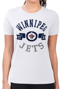 4Her Winnipeg Jets Womens White City Fitted Short Sleeve T-Shirt