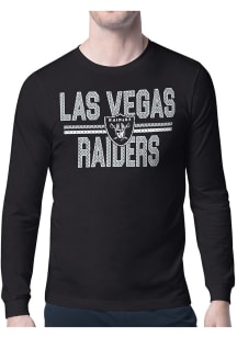 Starter Las Vegas Raiders Black Mesh Logo Long Sleeve T Shirt