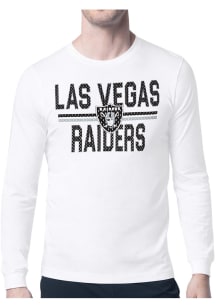 Starter Las Vegas Raiders White Mesh Logo Long Sleeve T Shirt