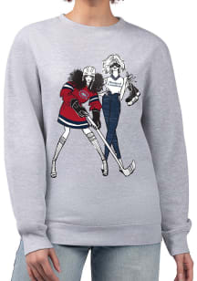 4Her Montreal Canadiens Womens Grey Hockey Girls Crew Sweatshirt