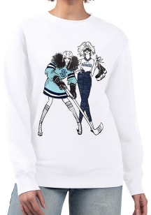 4Her Seattle Kraken Womens White Hockey Girls Crew Sweatshirt