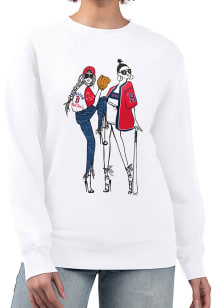 4Her Boston Red Sox Womens White Baseball Girls Crew Sweatshirt